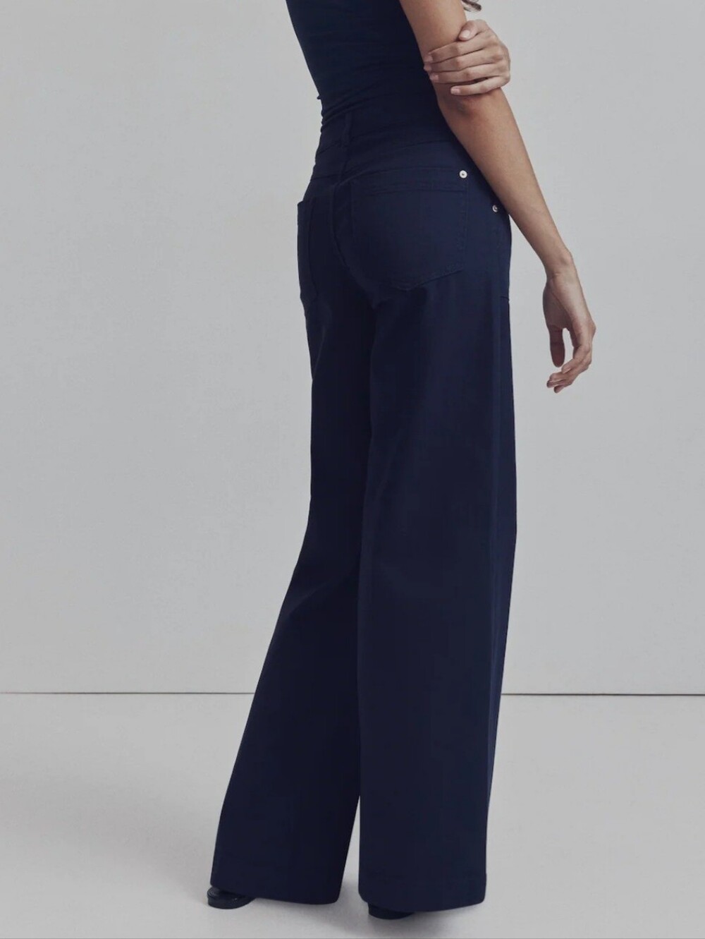 H&M Divided Navy Blue Cotton Twill Pants - Picture 4 of 12